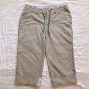 Horny Toad Green Khaki Hiking Camping Capri Pants, Lightweight, Size 8